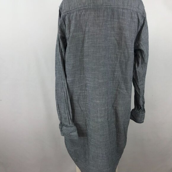 LEVI STRAUSS - WOMEN'S LARGE - BLUE/WHITE STRIPE LONG SLEEVE COLLARED DRESS - Picture 3 of 5